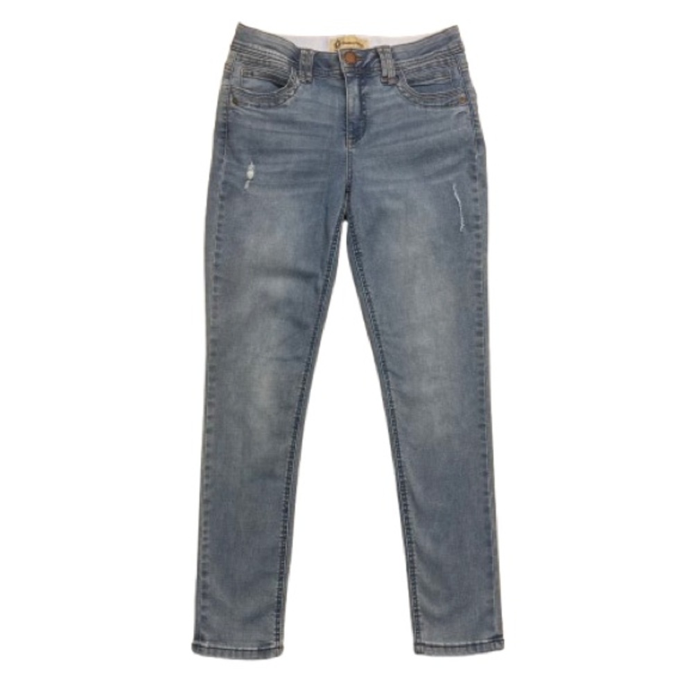 Democracy "Ab" Technology Light Wash Distressed Skinny Jeans